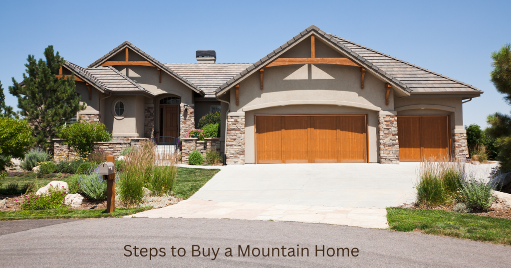 Modern craftsman Colorado Mountain Houses featuring stone accents, warm wooden garage doors, and manicured landscaping, serving as essential inspiration for buyers navigating the home purchase process.